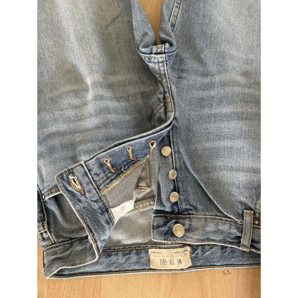 Free People Maggie Jeans Women S 27 Straight Leg Ankle Distressed 100% cotton